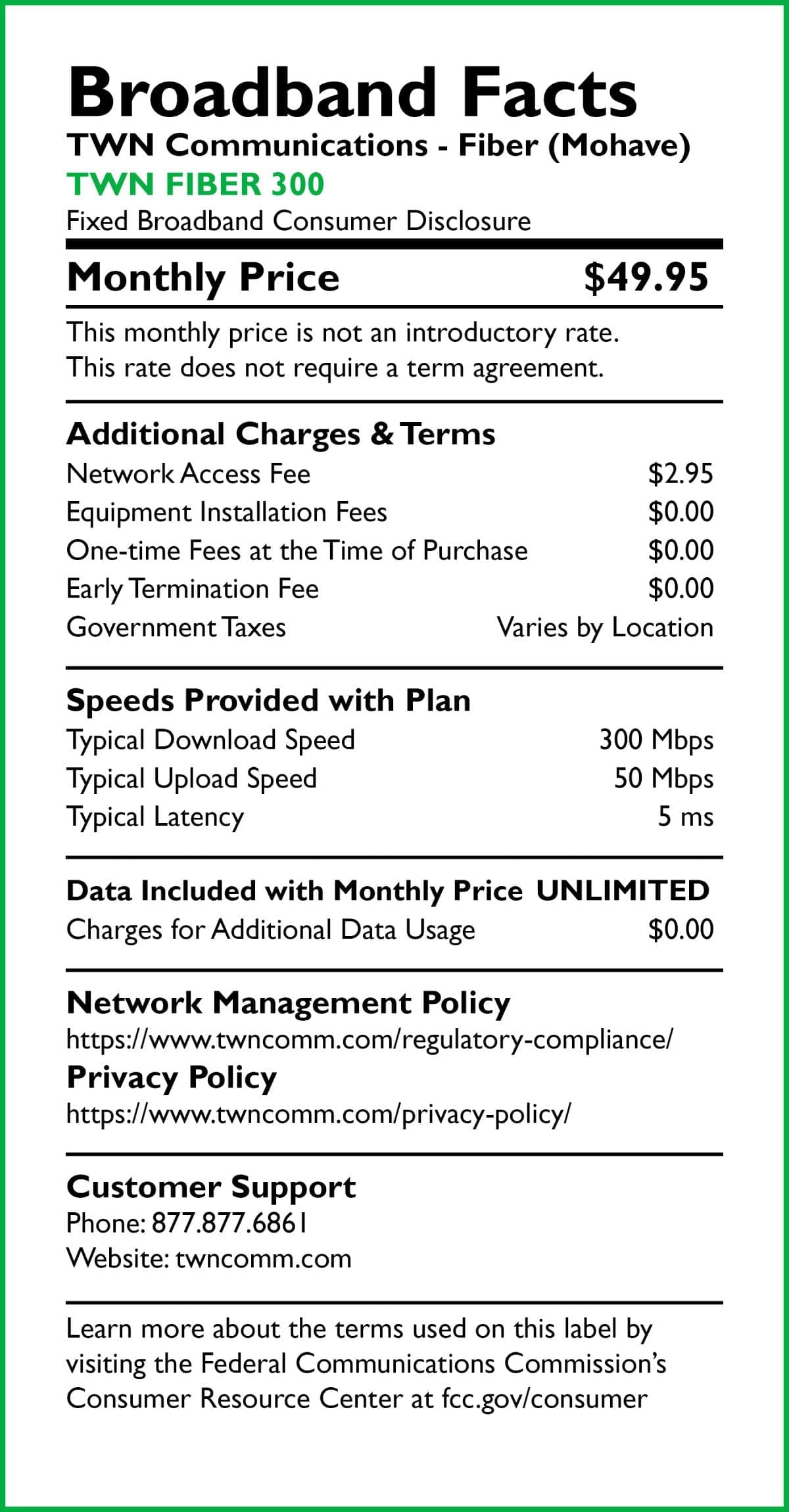 Broadband Label Fiber Mohave - TWN Communications
